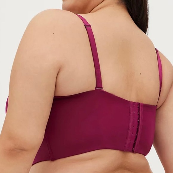 Torrid Women’s Plus Size Push-Up Dark Berry Pink MultiWay Strapless Longline Bra - Picture 2 of 15